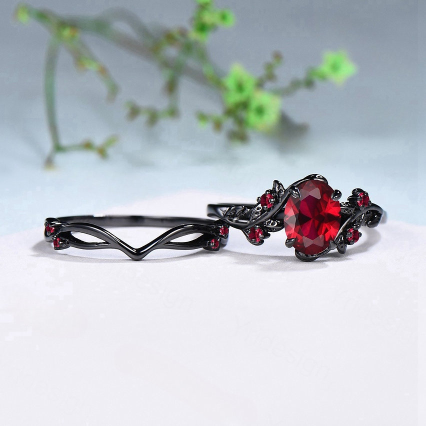 The two Blood Vine Ring components shown separately